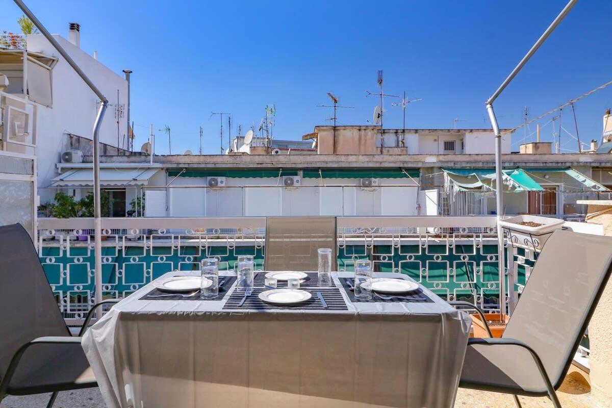 Topfloor Central Apt With Urban Views,3' To Metro Athene Buitenkant foto